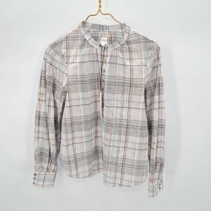 Rebecca Taylor La Vie Lurex Plaid Top Size Small NWT